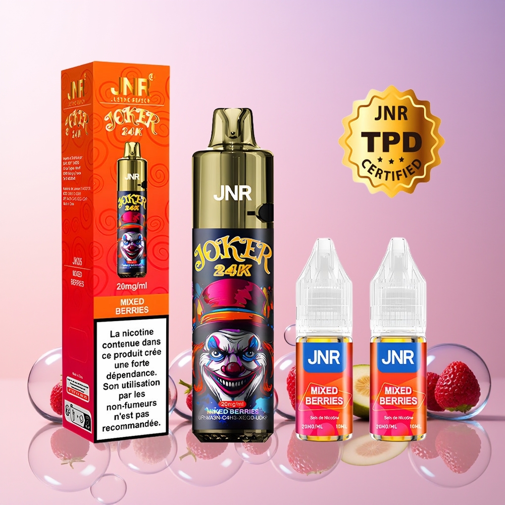 JNR Joker 24K Puffs Refillable Disposable Vape – 24000 Puffs | 2% Nicotine | Visible E-Liquid | Type-C Charging | Australia Wholesale | Mixed Berries