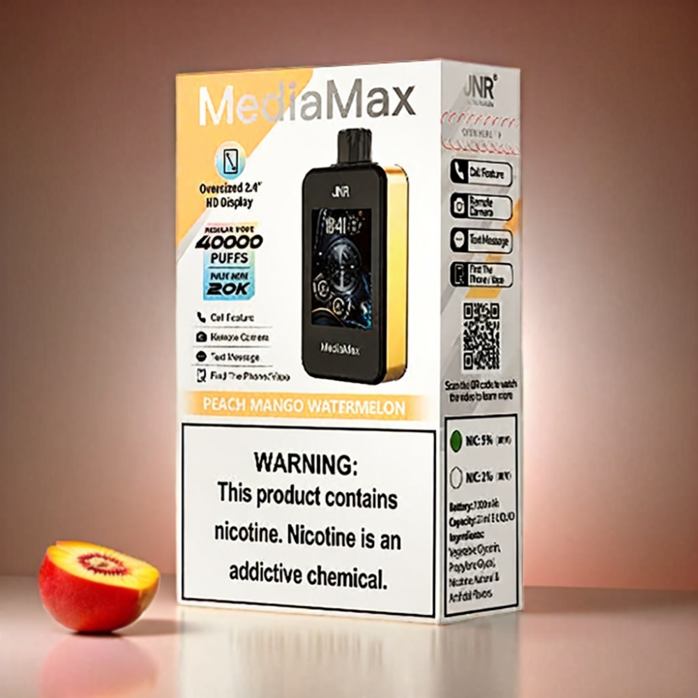 JNR MediaMax 40000 Puffs Peach Mango Watermelon Vape