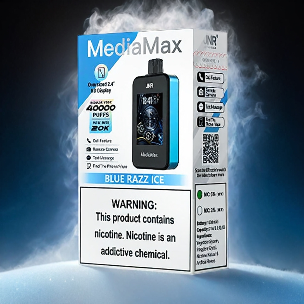 JNR MediaMax 40000 Puffs Vape - Blue Razz Ice