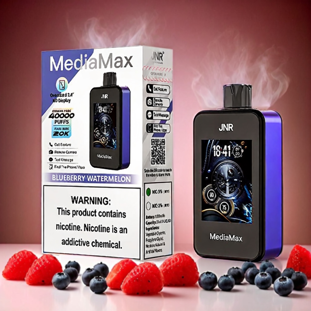 JNR MediaMax 40000 Puffs Vape (Blueberry Watermelon) JNR MediaMax 40000 Puffs - Australia Wholesale