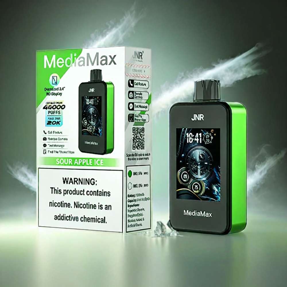 JNR MediaMax 40000 Puffs Vape Sour Apple Ice
JNR MediaMax 40000 Puffs Vape - Australia Wholesale