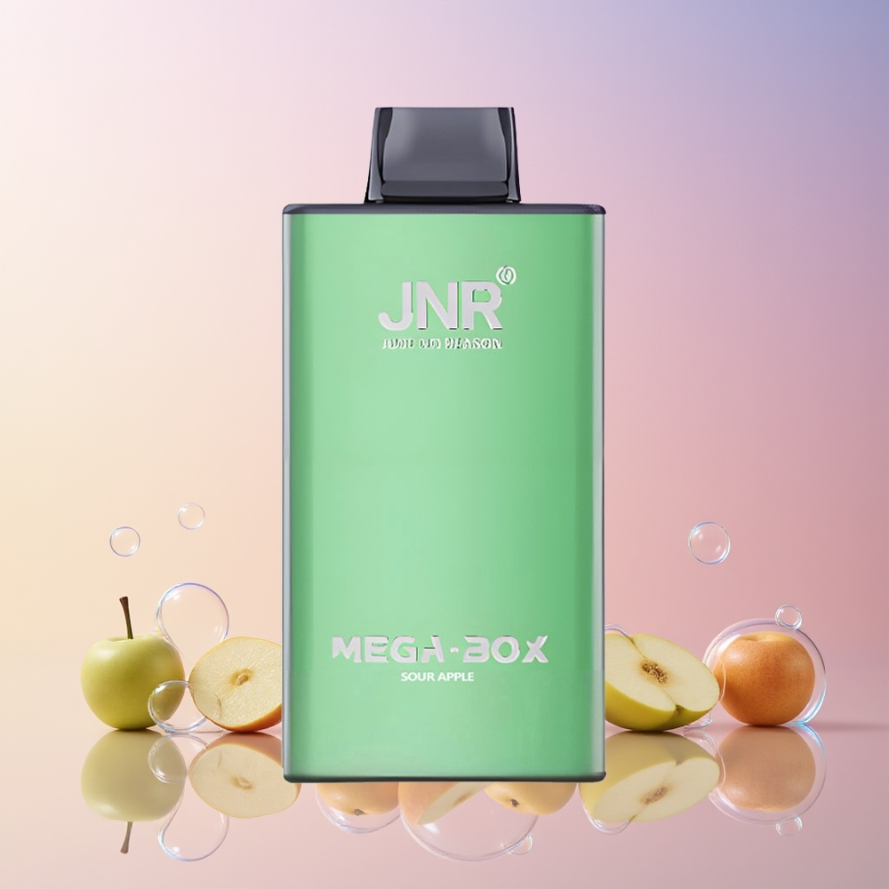 JNR Mega Box 25000 Puffs Disposable Vape – 30ml E-liquid, Dual Mesh Coil, Type-C Charge | Australia Wholesale (Sour Apple)