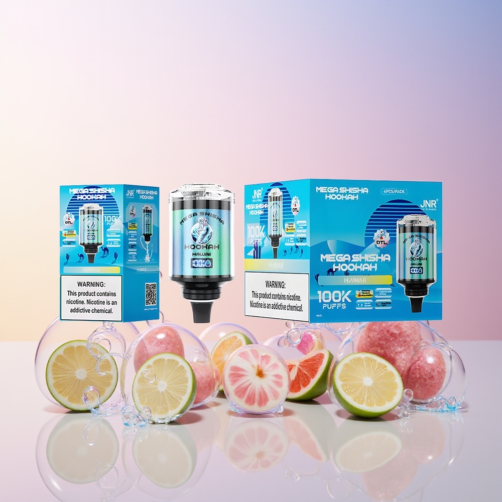 JNR Mega Shisha Hookah 100K – 60mL e-Liquid, 2200mAh Battery, Type-C Fast Charging, Australia Wholesale Hawaii