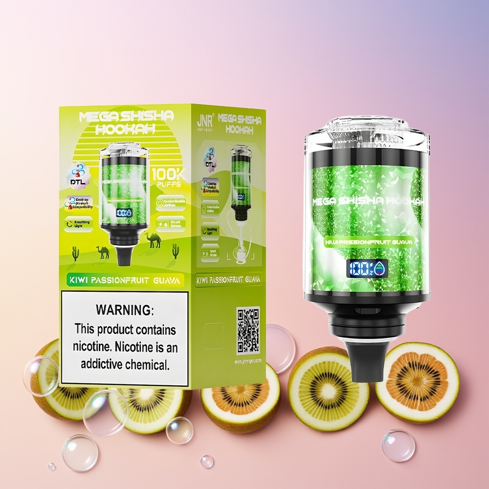 JNR Mega Shisha Hookah 100K – Australia Wholesale | 100K Puffs, 60mL, 2200mAh, Kiwi Passionfruit Guava
