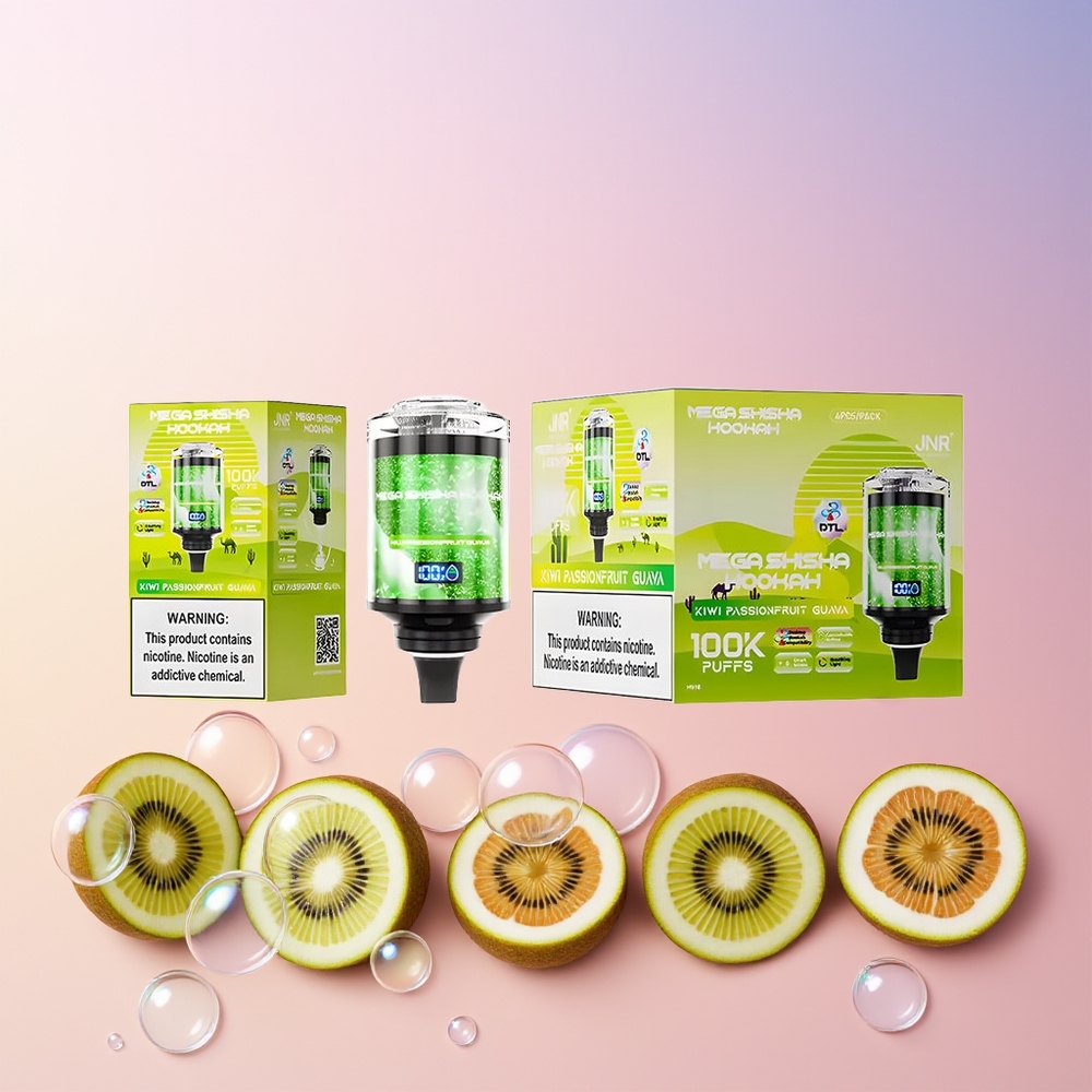 JNR Mega Shisha Hookah 100K – Australia Wholesale | 100K Puffs, 60mL, 2200mAh, Kiwi Passionfruit Guava
