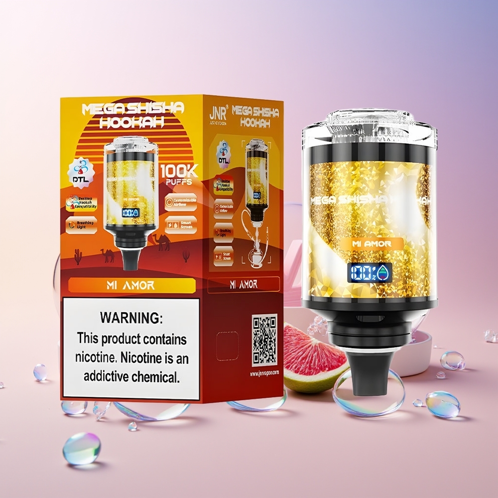 JNR Mega Shisha Hookah 100K – Australia Wholesale | 100K Puffs, 60mL Capacity, Smart Screen, Type-C Fast Charging, Desktop Compatibility