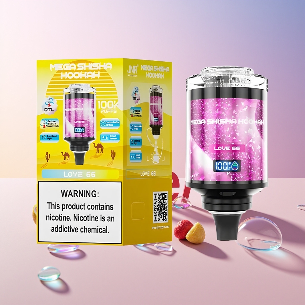 JNR Mega Shisha Hookah 100K (Australia Wholesale) – 60mL E-Liquid, 2200mAh, Type-C Fast Charging, Desktop Compatibility