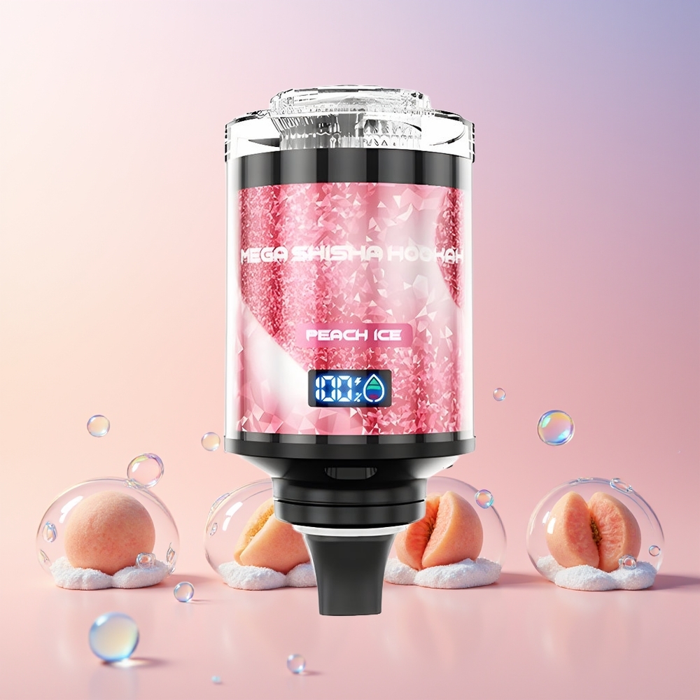 JNR Mega Shisha Hookah 100K Australia Wholesale – 60mL e-Liquid, 2200mAh Battery, Type-C Fast Charging, Peach Ice
