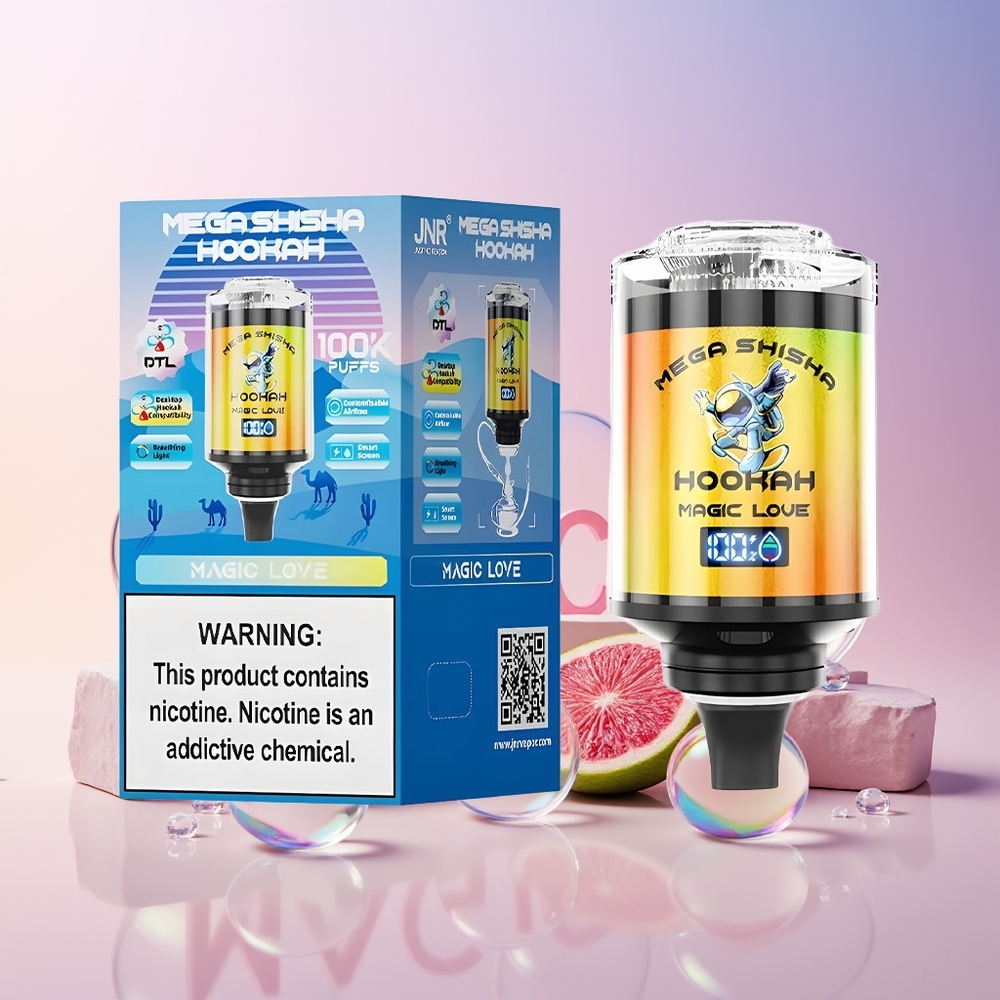 JNR Mega Shisha Hookah 100K Australia Wholesale – 60mL e-Liquid, 2200mAh, Type-C Fast Charging, Smart Screen