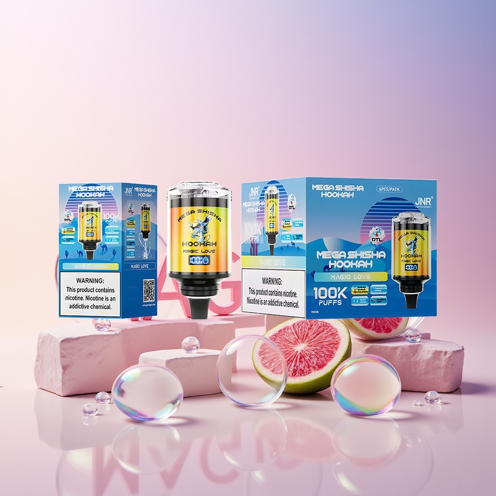 JNR Mega Shisha Hookah 100K Australia Wholesale – 60mL e-Liquid, 2200mAh, Type-C Fast Charging, Smart Screen