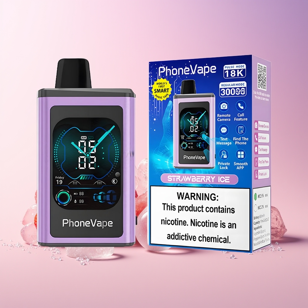 JNR PhoneVape 30000 Puffs Disposable Vape – Rechargeable, Turbo Mode, App Controlled | Australia Wholesale (Strawberry Ice)