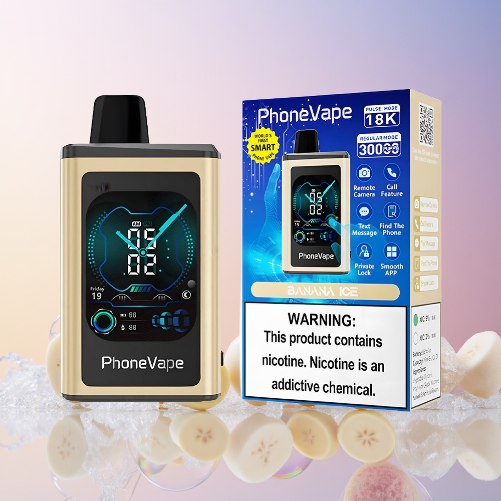 JNR PhoneVape 30000 Puffs Disposable Vape – Turbo Mode, App Controlled, Full Display Screen | Australia Wholesale (Banana Ice)