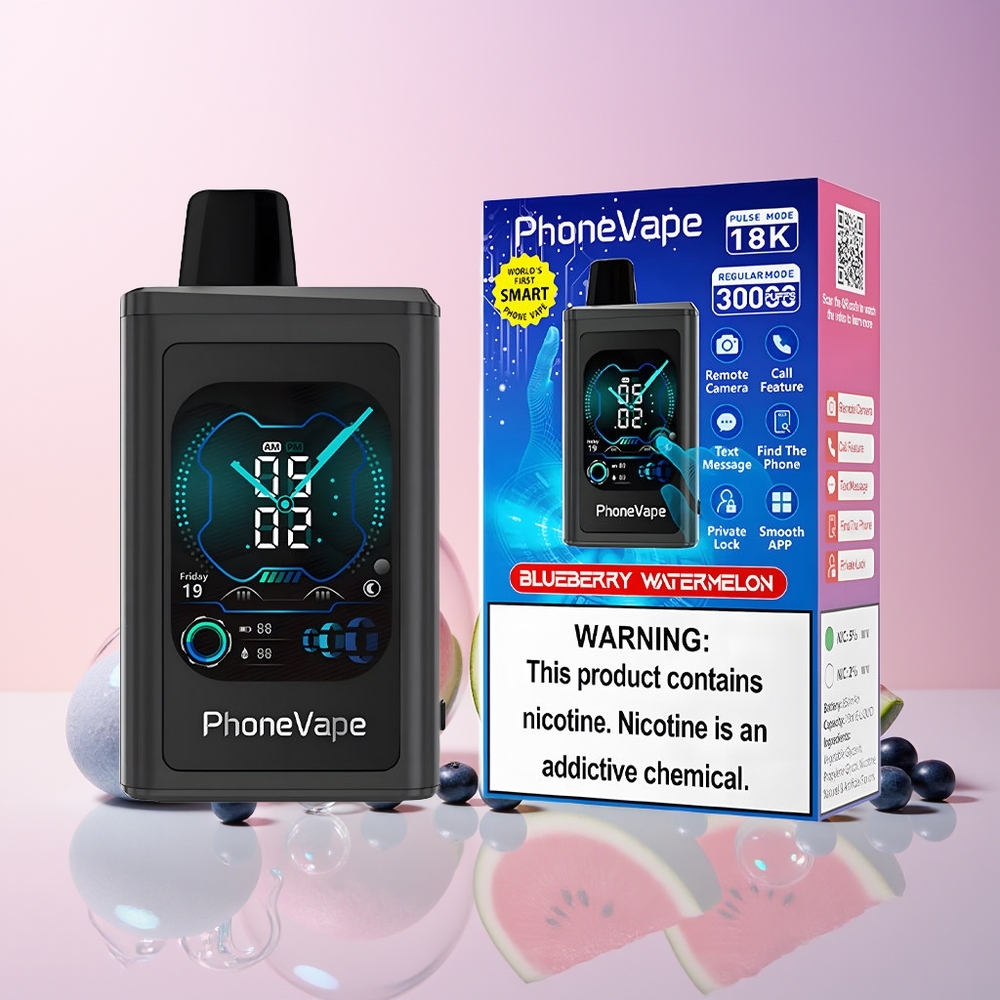 JNR PhoneVape 30000 Puffs Disposable Vape – Turbo Mode, App Controlled, Full Display Screen | Australia Wholesale (Blueberry Watermelon)