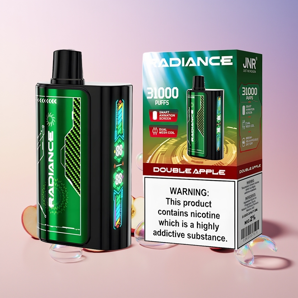 JNR Radiance 31000 Puffs – 28ml E-liquid, Dual Mesh Coil, Rechargeable | Australia Wholesale (Double Apple)