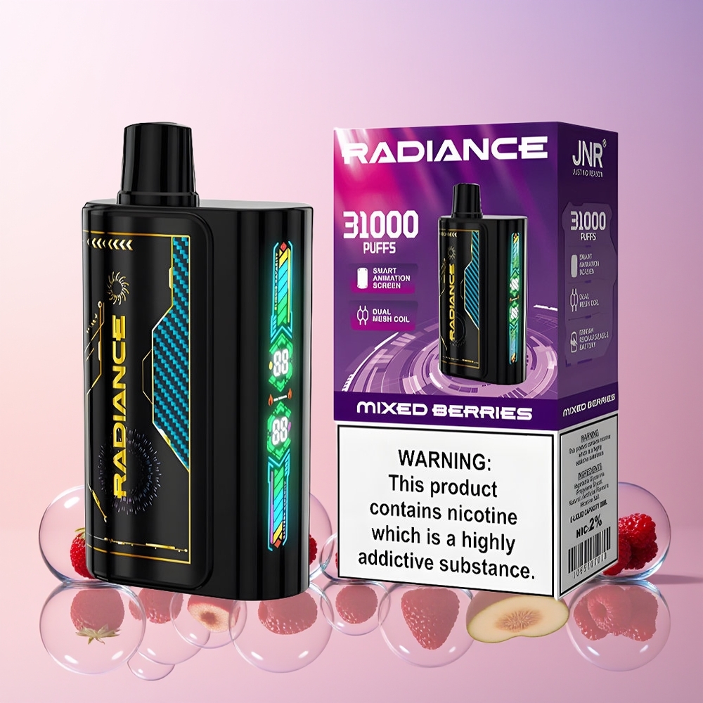 JNR Radiance 31000 Puffs Australia Wholesale – 28ml E-Liquid, Dual Mesh Coil, Rechargeable
