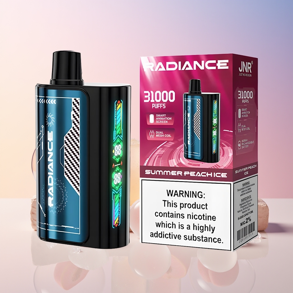 JNR Radiance 31000 Puffs Disposable Vape – 28ml E-liquid, Dual Mesh Coil, Australia Wholesale (Summer Peach Ice)