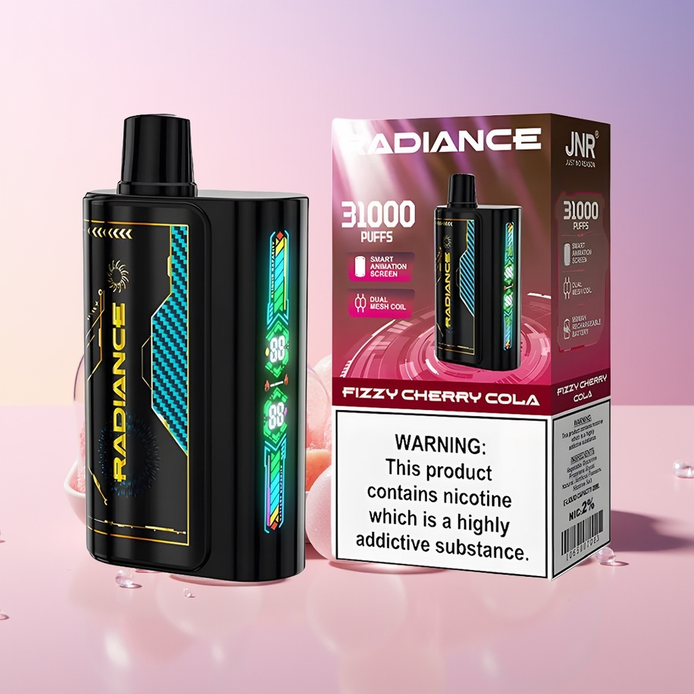 JNR Radiance 31000 Puffs Disposable Vape – 28ml E-liquid, Dual Mesh Coil, Rechargeable (Australia Wholesale) – Fizzy Cherry Cola