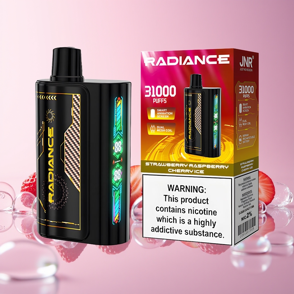 JNR Radiance 31000 Puffs Disposable Vape – 28ml E-liquid, Dual Mesh Coil, Rechargeable (Australia Wholesale) – Strawberry Raspberry Cherry Ice