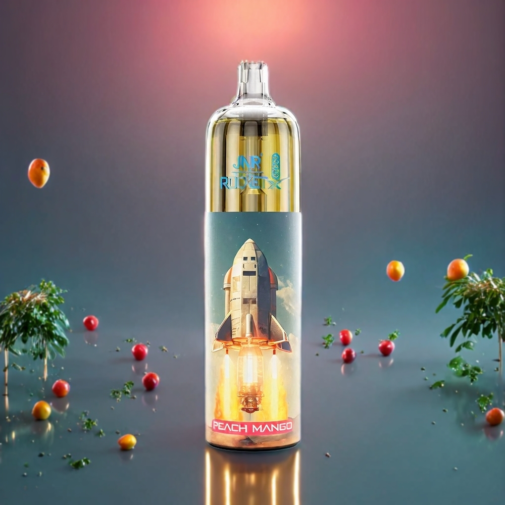 JNR Rocket X 12400 Puffs Australia Wholesale – Compact, RGB Lights, Type-C Fast Charge, Peach Mango
