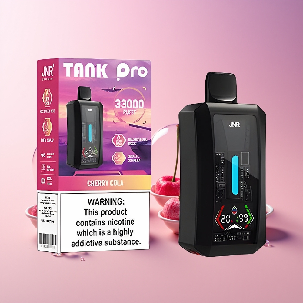 Australia Wholesale JNR Tank Pro 33000 Puffs Disposable Vape – 28mL e-Liquid, Dual Mesh Coil, Type-C Charging, Cherry Cola