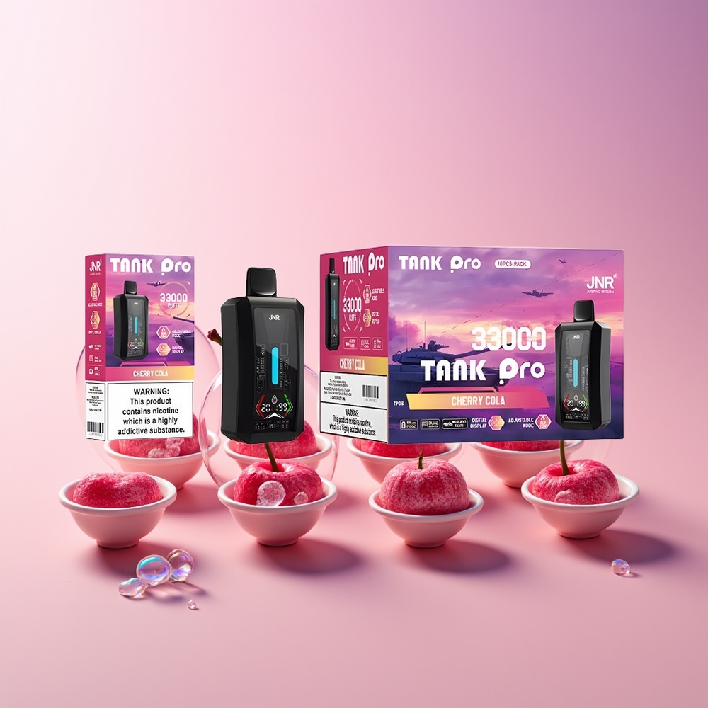 Australia Wholesale JNR Tank Pro 33000 Puffs Disposable Vape – 28mL e-Liquid, Dual Mesh Coil, Type-C Charging, Cherry Cola