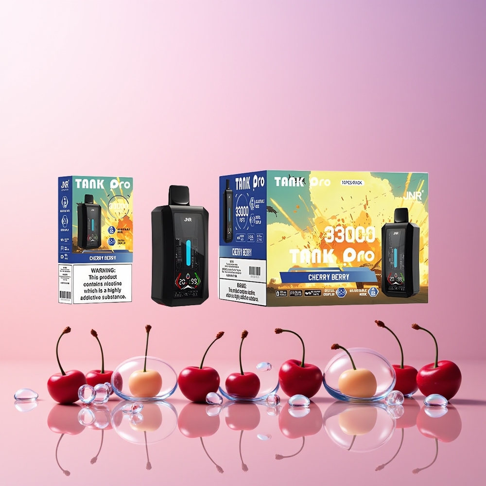 JNR Tank Pro 33000 Puffs Disposable Vape – 28ml e-Liquid, Dual Mesh, Type-C (Australia Wholesale) – Cherry Berry