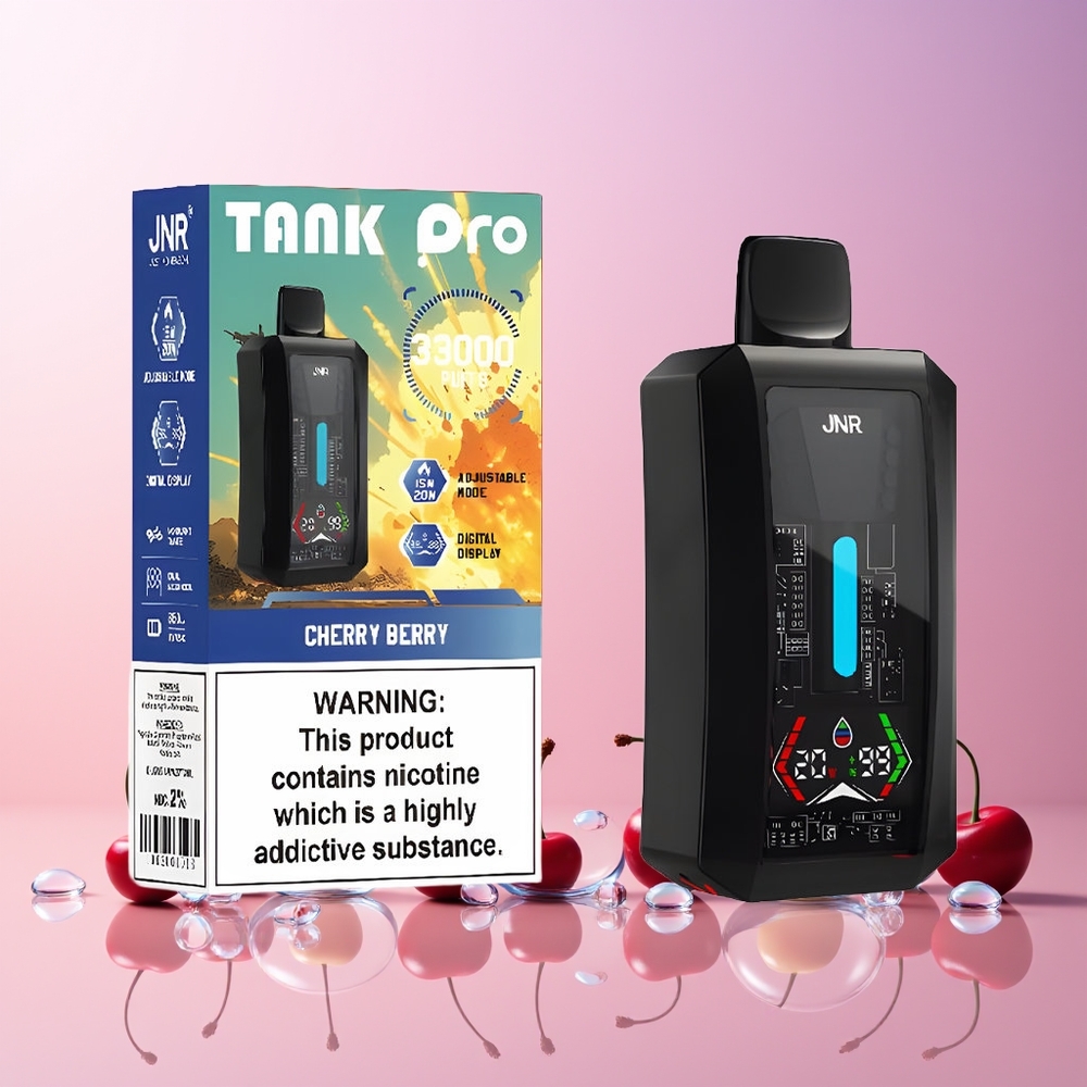 JNR Tank Pro 33000 Puffs Disposable Vape – 28ml e-Liquid, Dual Mesh, Type-C (Australia Wholesale) – Cherry Berry