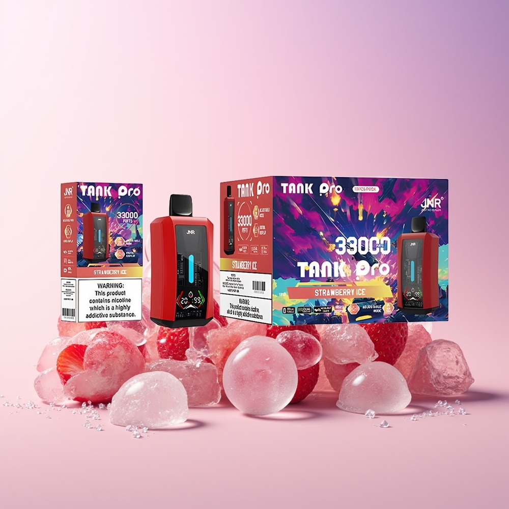 JNR Tank Pro 33000 Puffs Disposable Vape – Dual Mesh, Digital Display, 28ml (Strawberry Ice) | Australia Wholesale