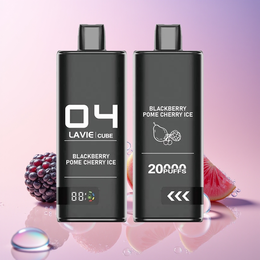 Lavie Cube 20000 Puffs Disposable Vape – 28ML Salt Nicotine (2%/5%) | Australia Wholesale Blackberry Pome Cherry Ice