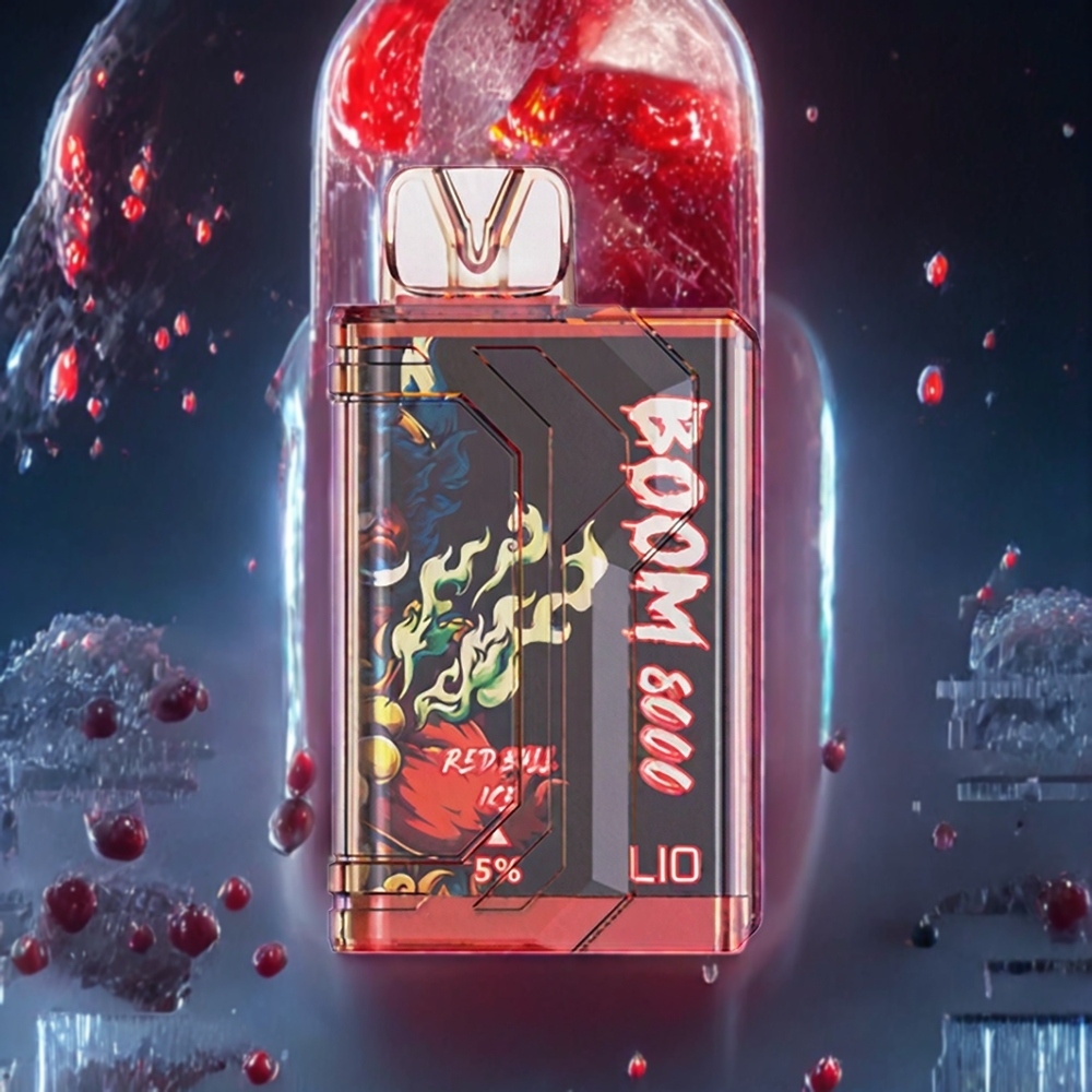 LIO BOOM PRO 8000 Puffs Disposable Vape – 15ml Prefilled, Type-C Charging, Mesh Coil – Australia Wholesale (Red Bull Ice)