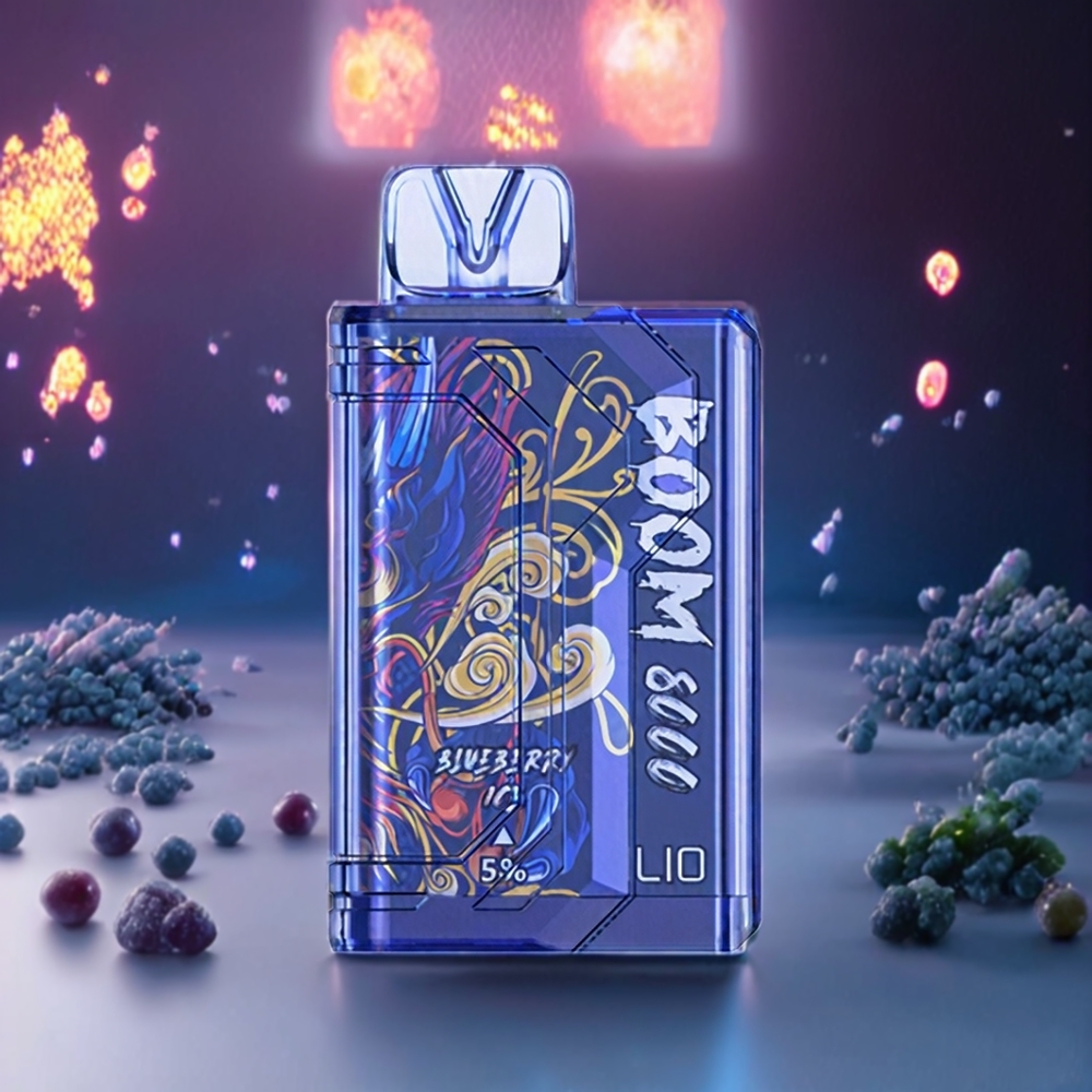 LIO BOOM PRO 8000 Puffs Disposable Vape – 15ml Prefilled, Type-C Charging, Mesh Coil (Blueberry Ice) | Australia Wholesale
