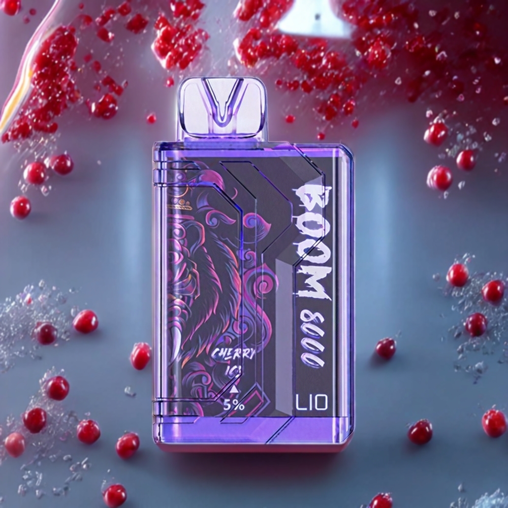 LIO BOOM PRO 8000 Puffs Disposable Vape - Cherry Ice | 15ml | 5% Nicotine | Mesh Coil | Australia Wholesale