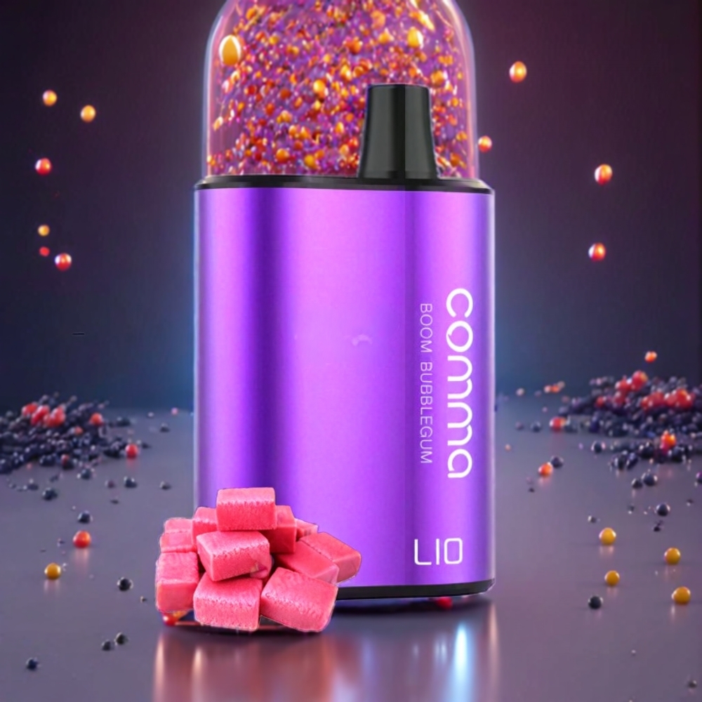 Australia Wholesale LIO COMMA 5000 Puffs Disposable Vape – 15ml Mesh 1.0Ω, Type-C Charging (Boom Bubblegum)
