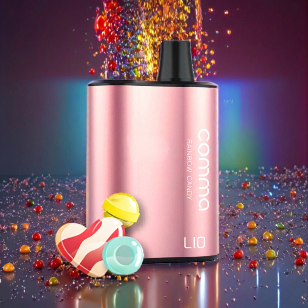 LIO COMMA 5000 Puffs Disposable Vape – 15mL 900mAh Type-C (Australia Wholesale) Rainbow Candy