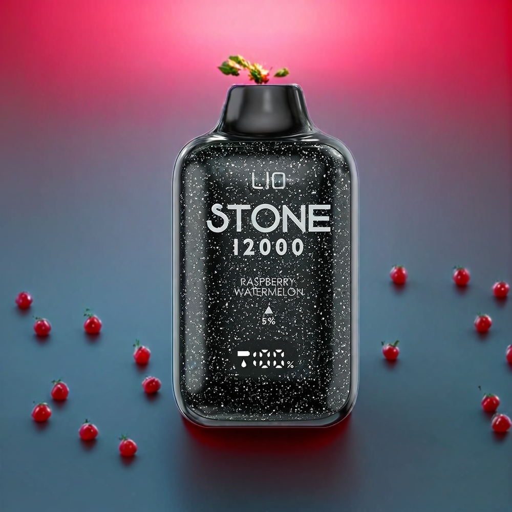 LIO Stone 12000 Puffs Disposable Vape – 18ML E-liquid, Type-C Charging, 550mAh Battery (Raspberry Watermelon) | Australia Wholesale