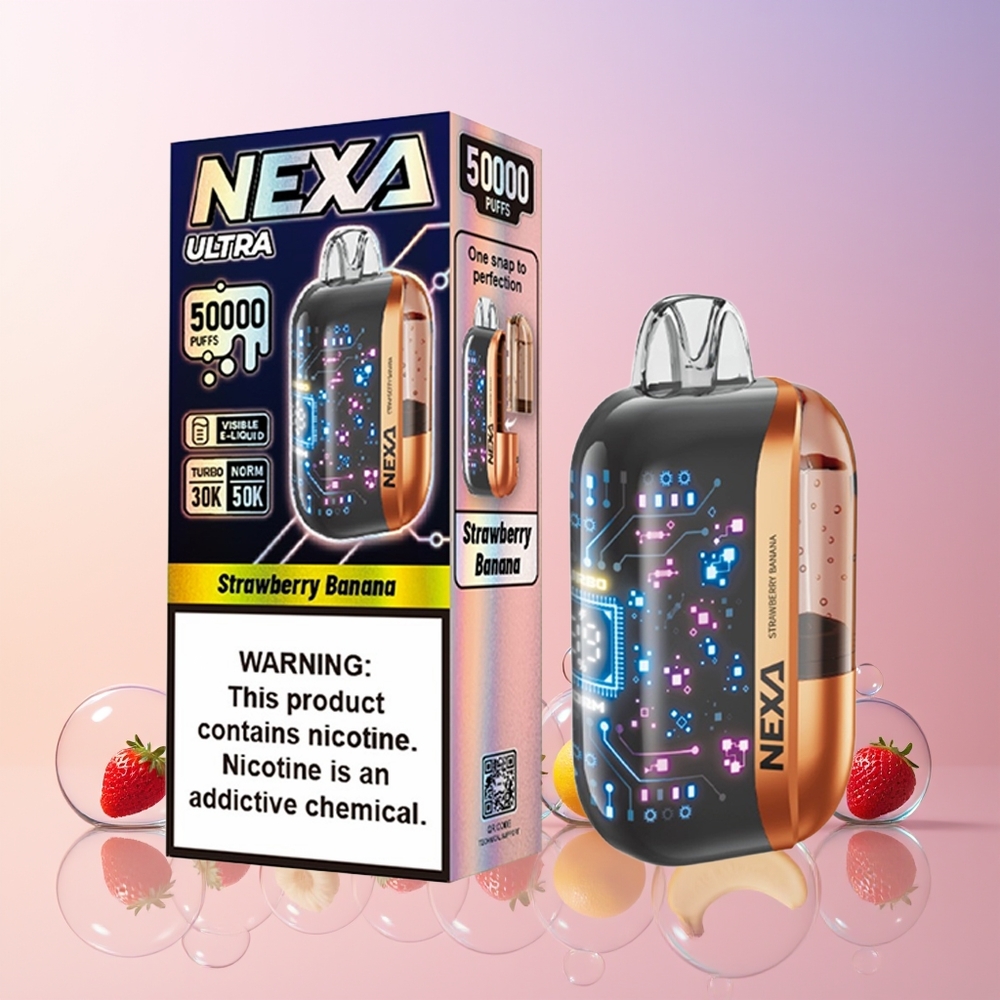 NEXA Ultra 50K Disposable Vape – 20mL Prefilled, 5% Nicotine, 800mAh Battery, Type-C Charging | Australia Wholesale Strawberry Banana