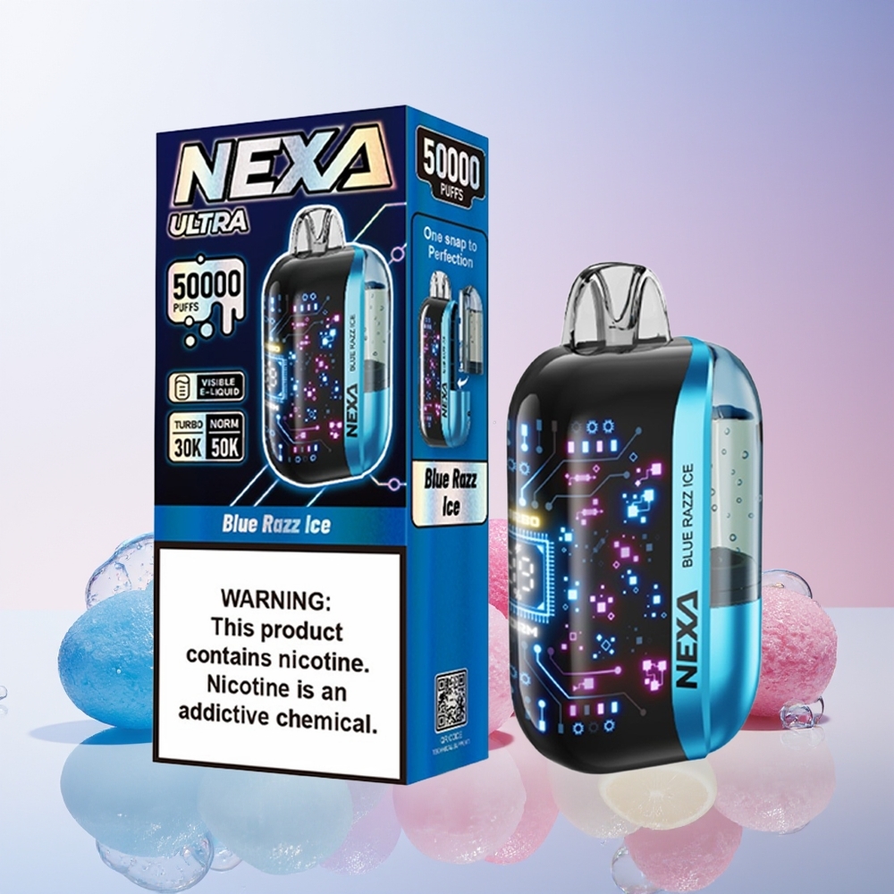 NEXA Ultra 50K Disposable Vape – 20mL Prefilled, 5% Nicotine, Type-C Charging | Australia Wholesale Blue Razz Ice