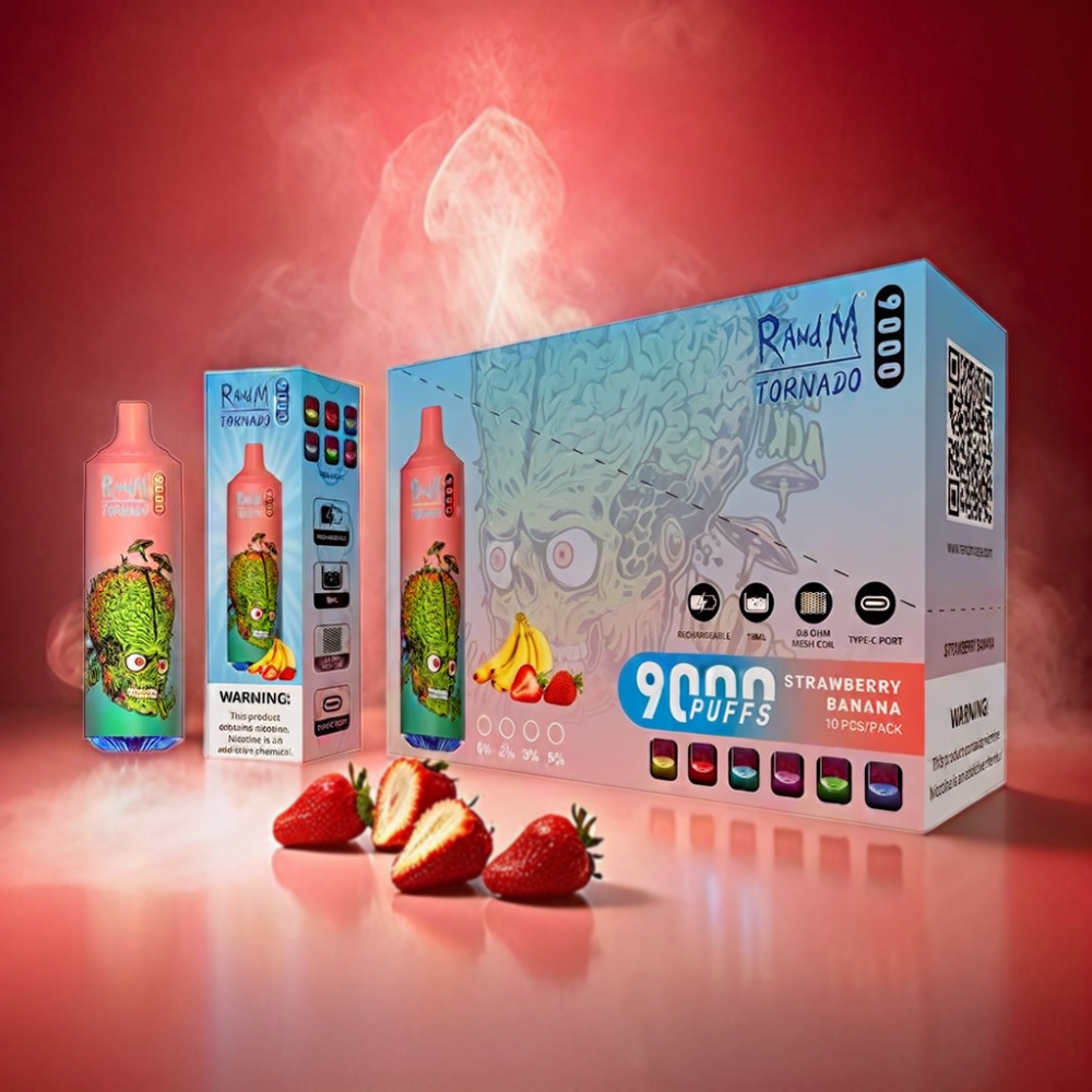 RandM Tornado 9000 Puffs - Strawberry Banana