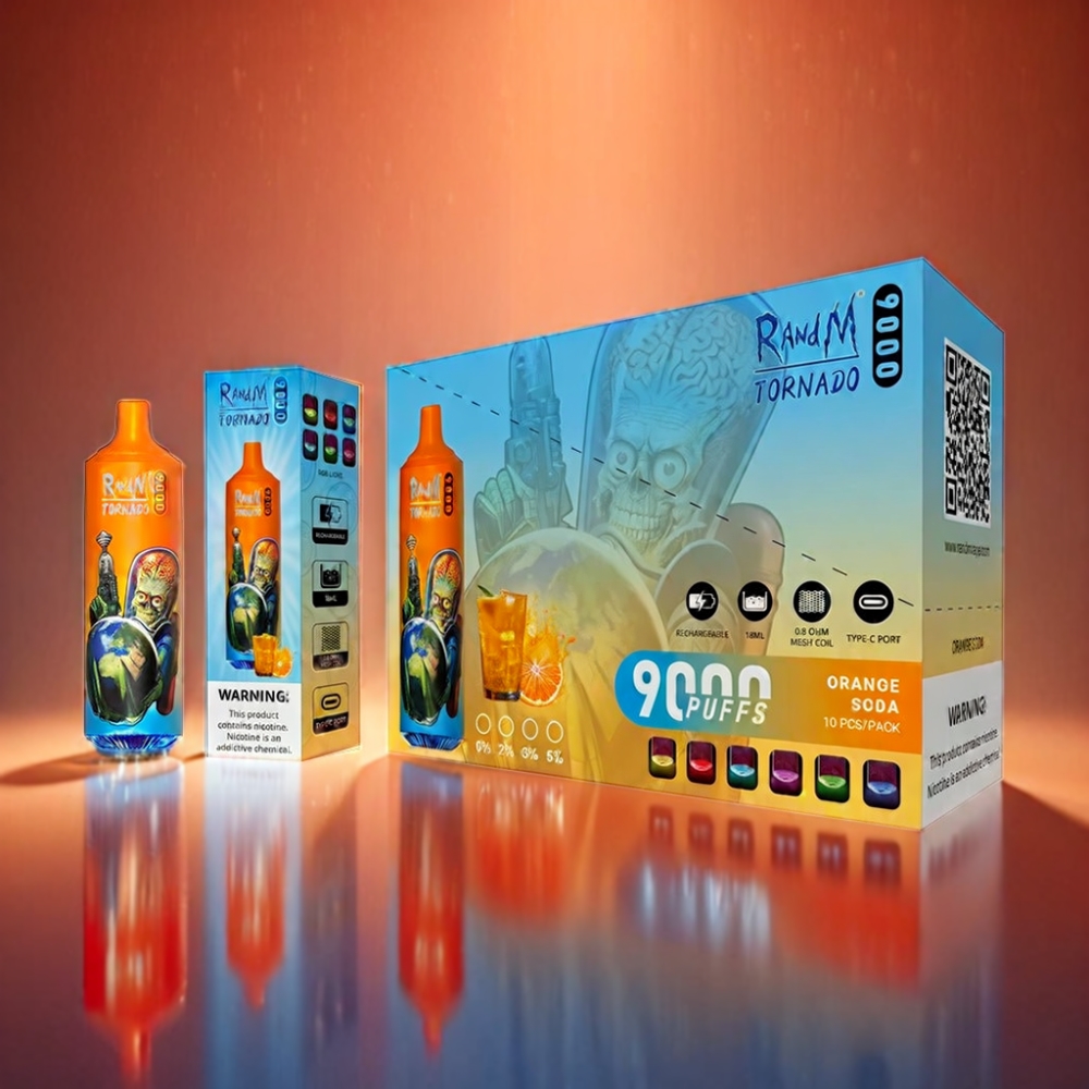 RandM Tornado 9000 Puffs Vape - Orange Soda