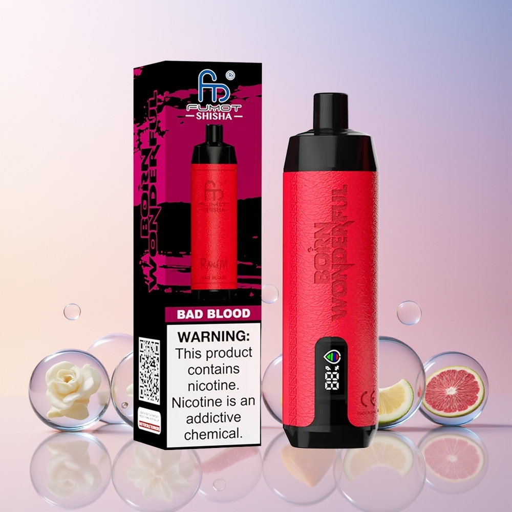 RandM Fumot Shisha 10000 Puffs Disposable Vape (18mL | 850mAh | 0.6ohm Mesh) – Bad Blood – Australia Wholesale