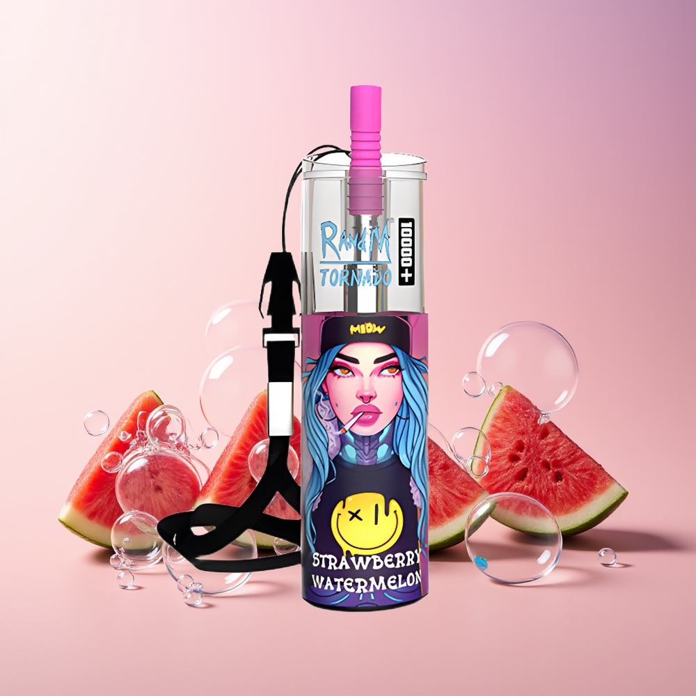 Australia Wholesale RandM Fumot Original Tornado 10000 Plus Disposable Vape – 20mL Mesh Coil, 850mAh, RGB Lights (Strawberry Watermelon)