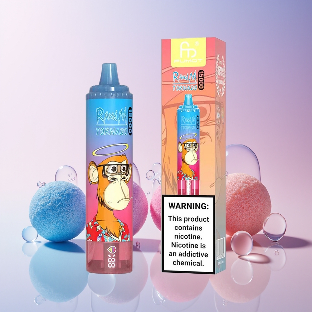Australia Wholesale RandM Fumot Tornado 15000 Puffs Disposable Vape – 25mL, 850mAh, Mesh Coil (Blue Razz Cherry)