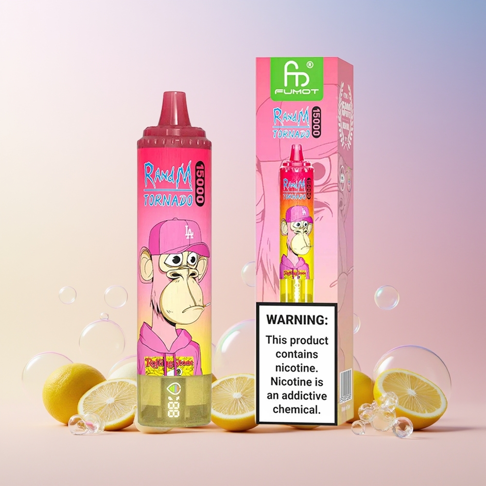 Australia Wholesale RandM Fumot Tornado 15000 Puffs Disposable Vape – 25mL Liquid, Mesh Coil, 850mAh, Type-C (Lemon)