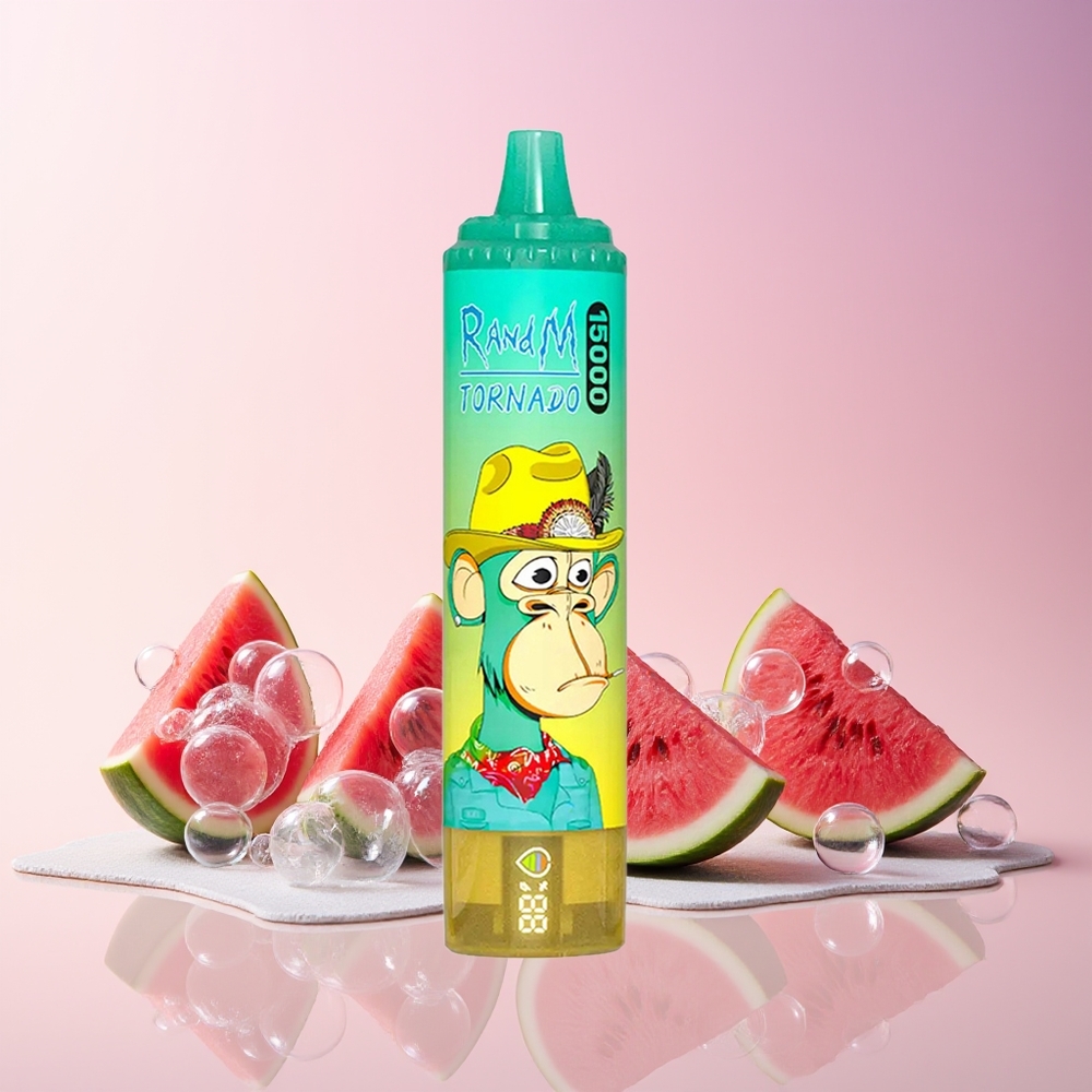 RandM Fumot Tornado 15000 Puffs – 25mL Mesh Coil, Type-C Rechargeable, LCD Display | Australia Wholesale (Watermelon Ice)