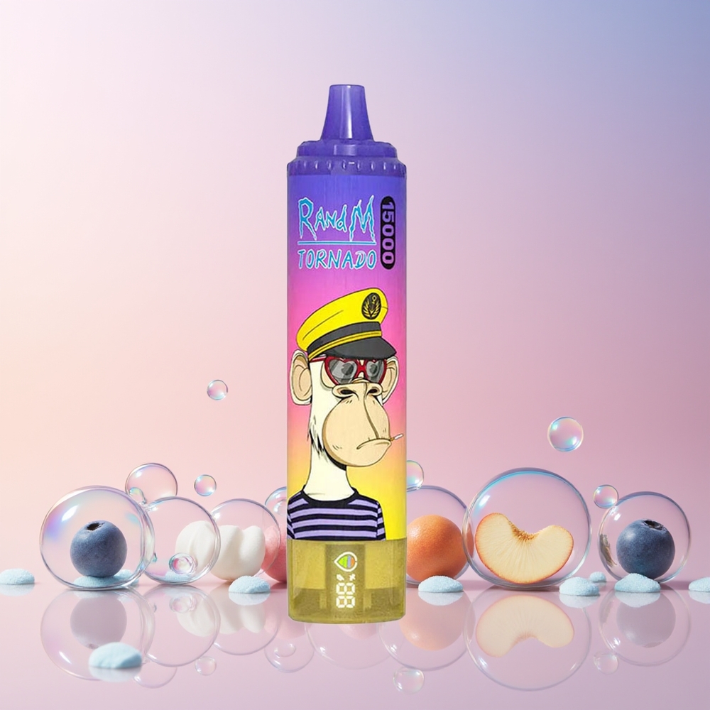 RandM Fumot Tornado 15000 Puffs Disposable Vape – 25mL 850mAh Mesh Coil (Peach Blueberry Candy) | Australia Wholesale