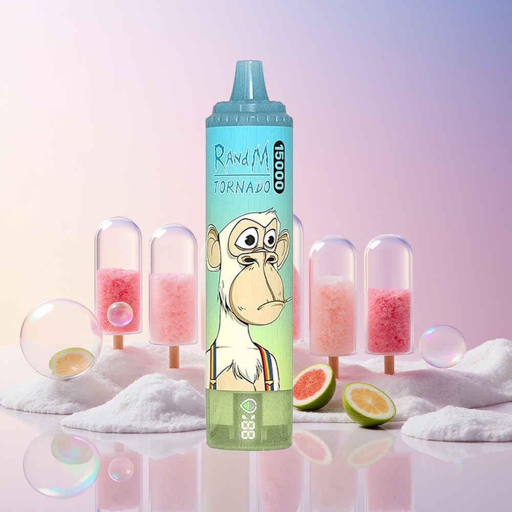 RandM Fumot Tornado 15000 Puffs Disposable Vape – 25mL Ice Pop (Mesh Coil, Type-C, 850mAh LCD) | Australia Wholesale