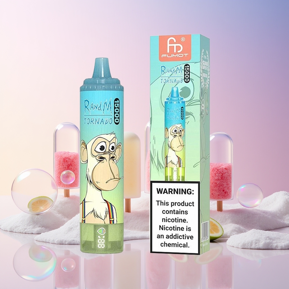 RandM Fumot Tornado 15000 Puffs Disposable Vape – 25mL Ice Pop (Mesh Coil, Type-C, 850mAh LCD) | Australia Wholesale