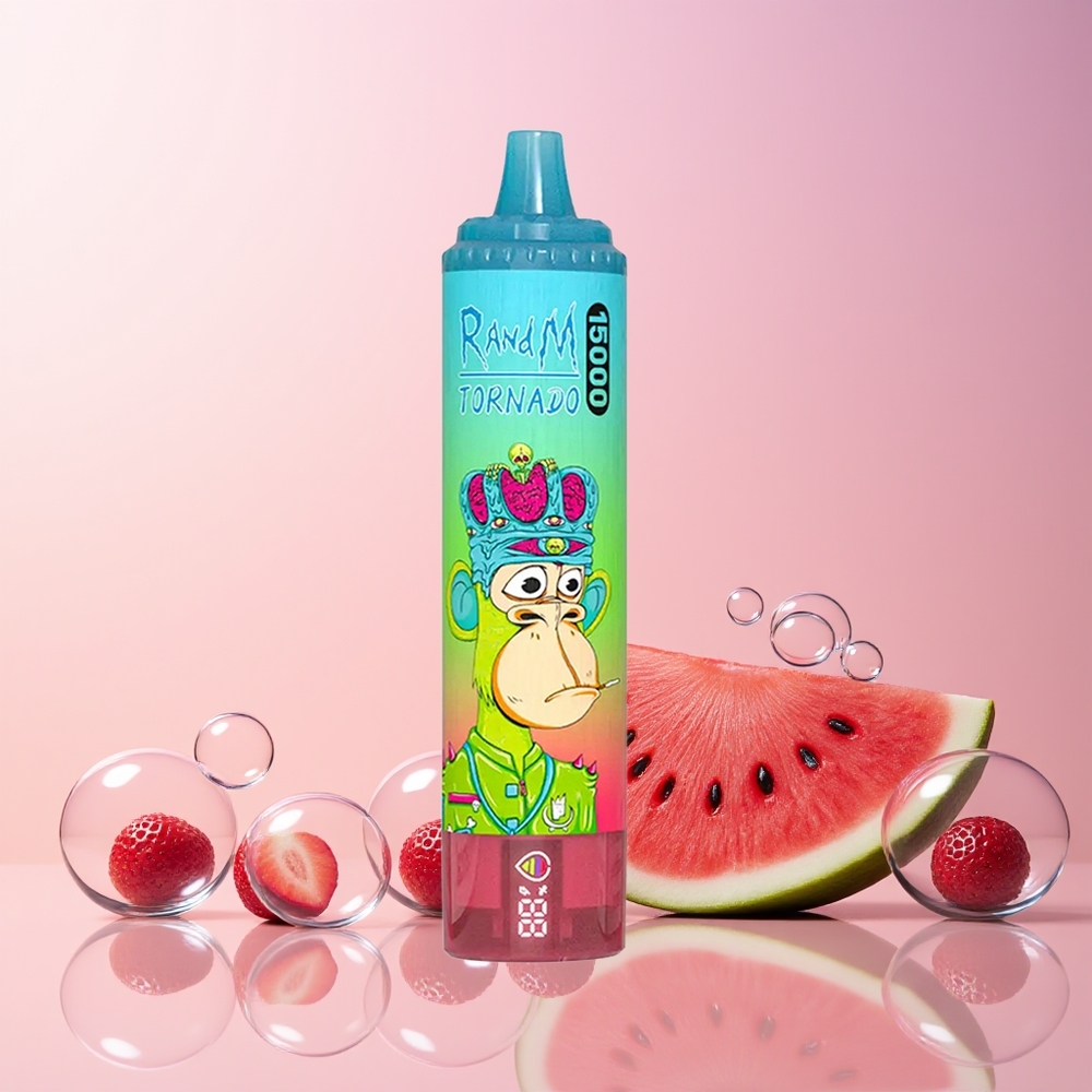 RandM Fumot Tornado 15000 Puffs Disposable Vape – 25mL, Mesh Coil, USB-C (Australia Wholesale) – Strawberry Watermelon