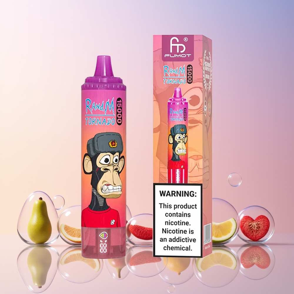RandM Fumot Tornado 15000 Puffs Disposable Vape – 25mL Mesh Coil, USB-C, LCD Screen | Australia Wholesale Dragon Fruit