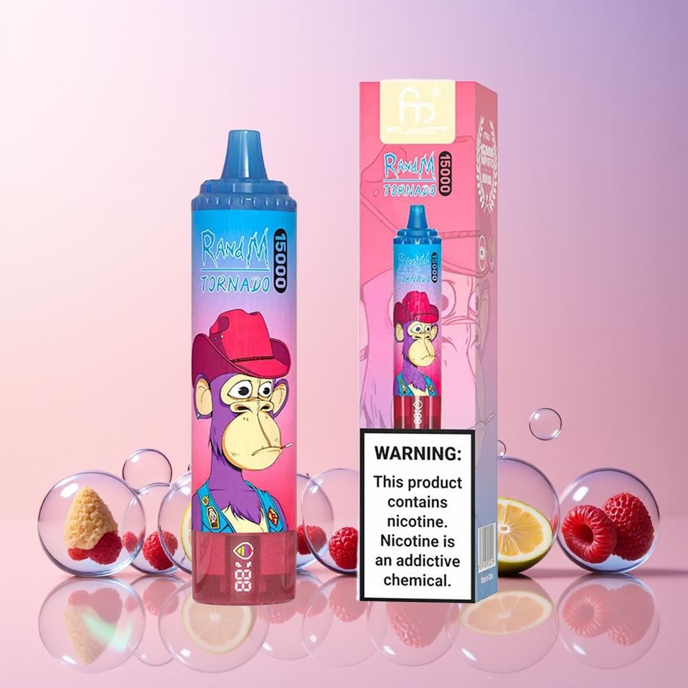 RandM Fumot Tornado 15000 Puffs Disposable Vape – 25mL Mesh Coil, USB-C, LCD Screen | Australia Wholesale Mixed Berry